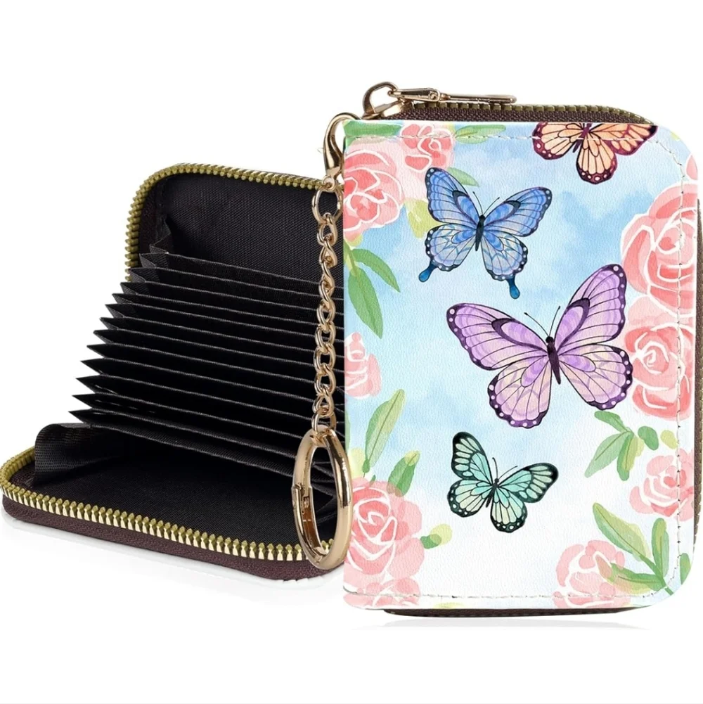 Butterfly and Floral Print Wallet
